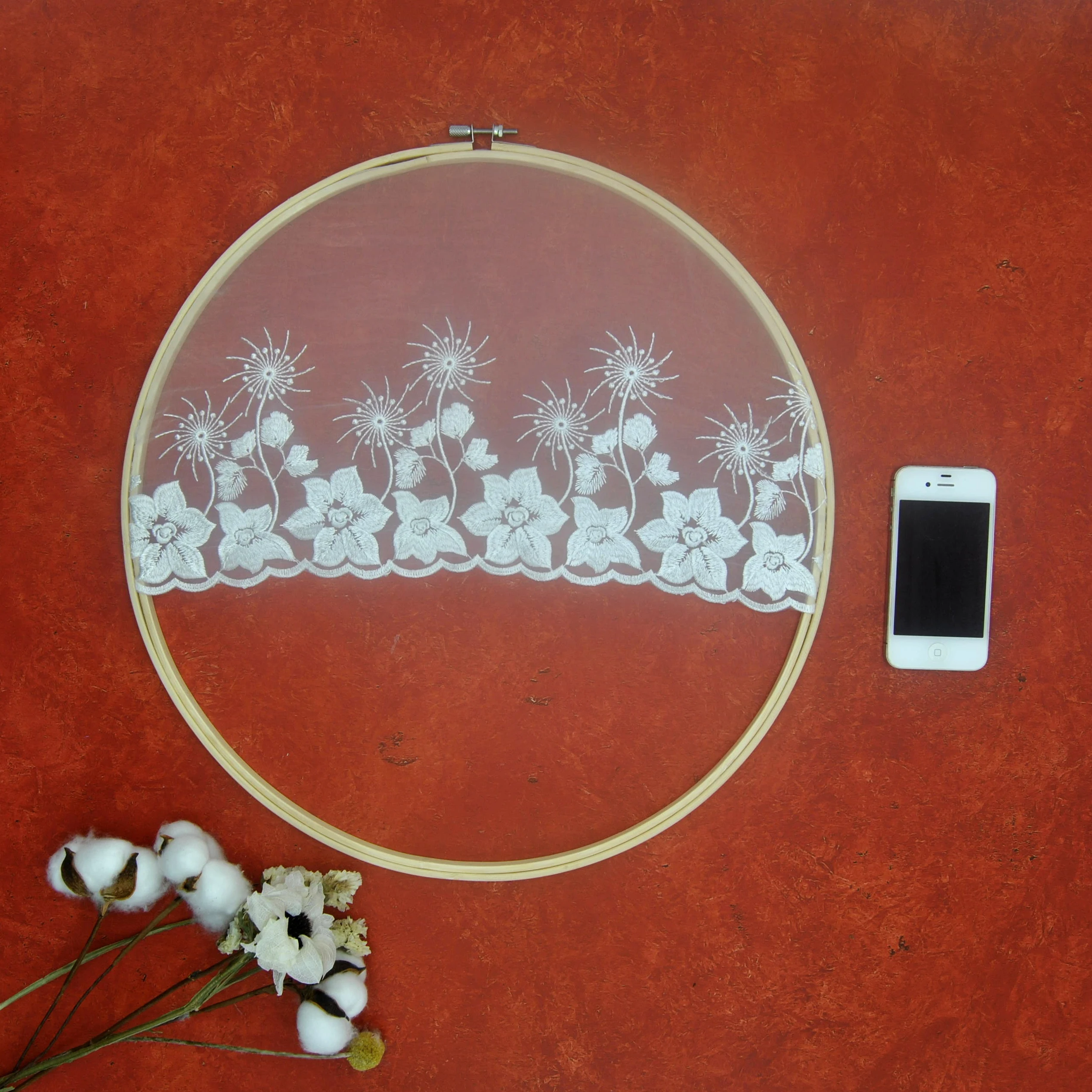 

Натуральный круглый настенный белый кружевной Ловец снов свадебный фон домашний магазин Настенный декор Одуванчик цветы вышивка № QX004