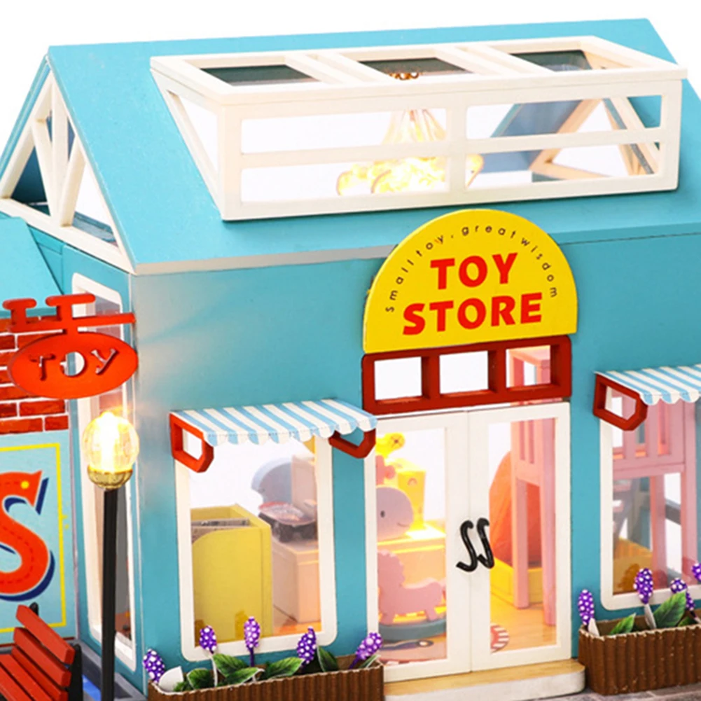 

Dollhouse Toys Birthday Gifts DIY 3D Handmade Doll Wooden House LED Model Building Kits Toys for Children Adult