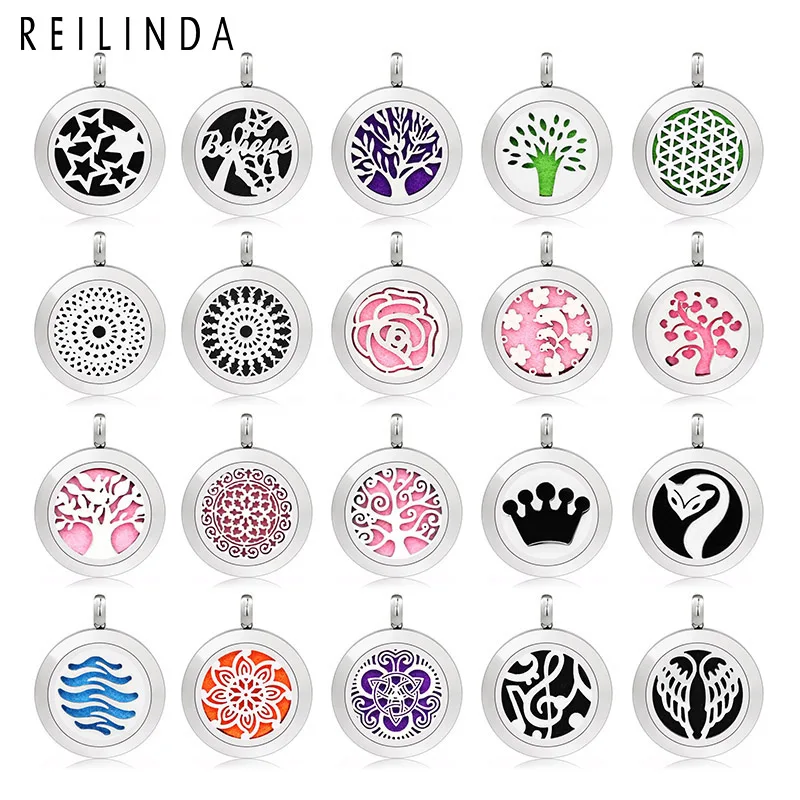 Оптовая продажа 20 мм из нержавеющей стали эфирные масла диффузор ожерелье CA157