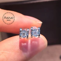 aazuo 18k white gold rose gold real diamonds 0 04ct classic ox head stud earring gifted for womenlady wedding party