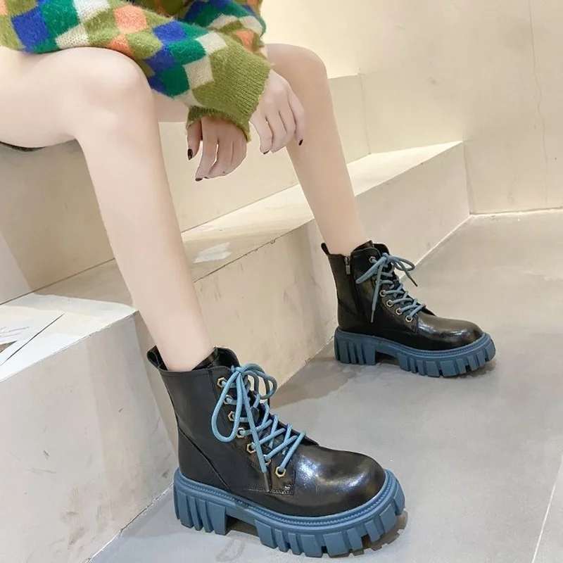 

Martin Boots Women's Shoes Spring and Autumn 2021 New Wild Lace-up Short Boots Sports Casual Thin Boots