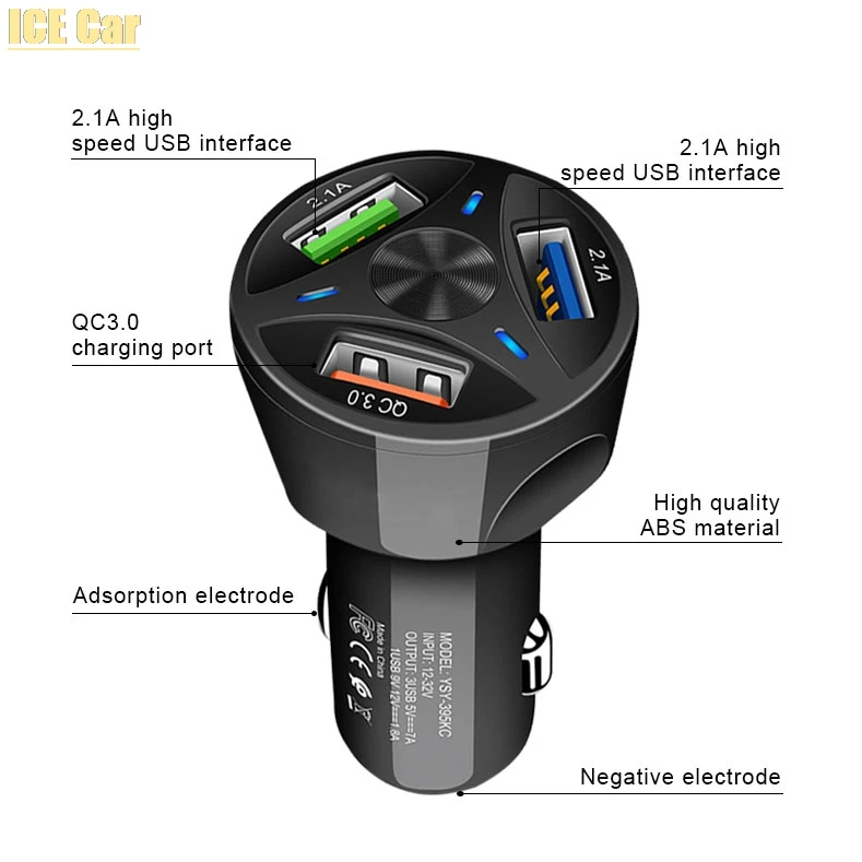 Новый автомобильный прикуриватель 12 В зарядное устройство авто USB QC 3 0