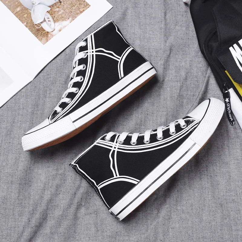 Высокая парусиновая обувь мужские кроссовки на шнуровке Мужская