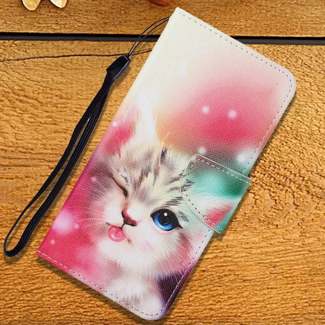 

Cute Cat Painted Wallet Case For OPPO Find X2 Pro A52 A72 A92 A5 A9 A8 A31 2020 Realme 5 5i 5S 6i C3 C2 C1 Reno 3 4 Lite 4F D20F