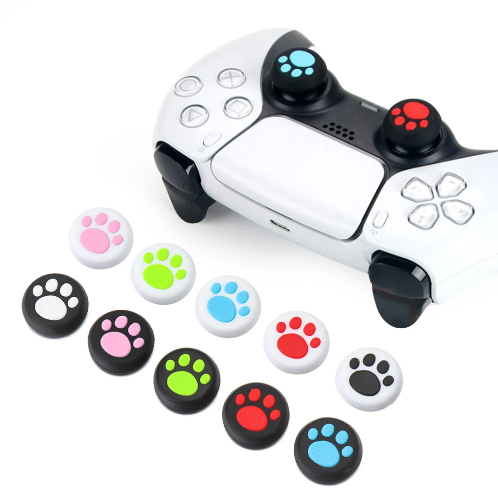 4Pcs Silicone Analog Thumb Sticks Grips for Sony PlayStation 5 PS4 3 Slim Pro Controller Caps Cover XBox One X S Accessories | Электроника