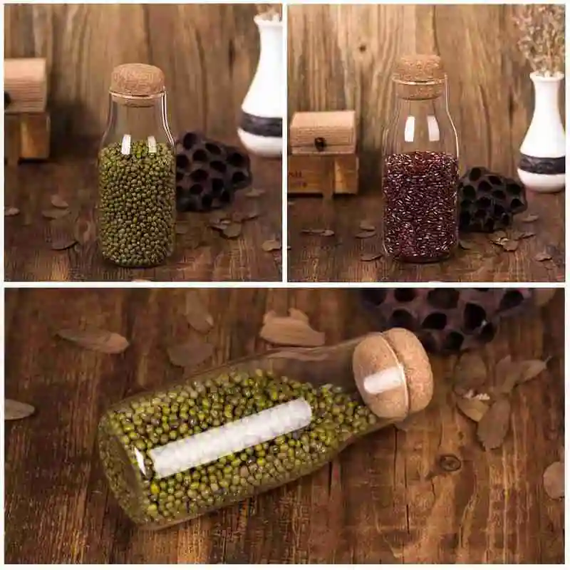 

Glass Jars Mason Jar Clear Storage Can Cork Stopper Containers Bottle Bottle Glass Storage Coffee Sealed Small Tank Tea Q0N1