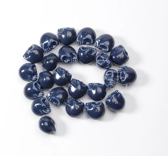 10 шт. Круглые разноцветные стеклянные бусины с черепом 8 х10 мм | Украшения и