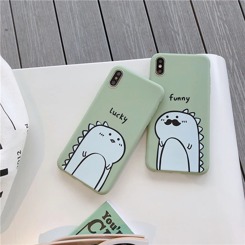 Чехол Ottwn с динозавром для iPhone 7, 6, 6 S, 8 Plus, 11 Pro, Max X, XR, XS Max, чехол для телефона, с сердечком, милый мультяшный Кот, мягкий ТПУ чехол на заднюю панель