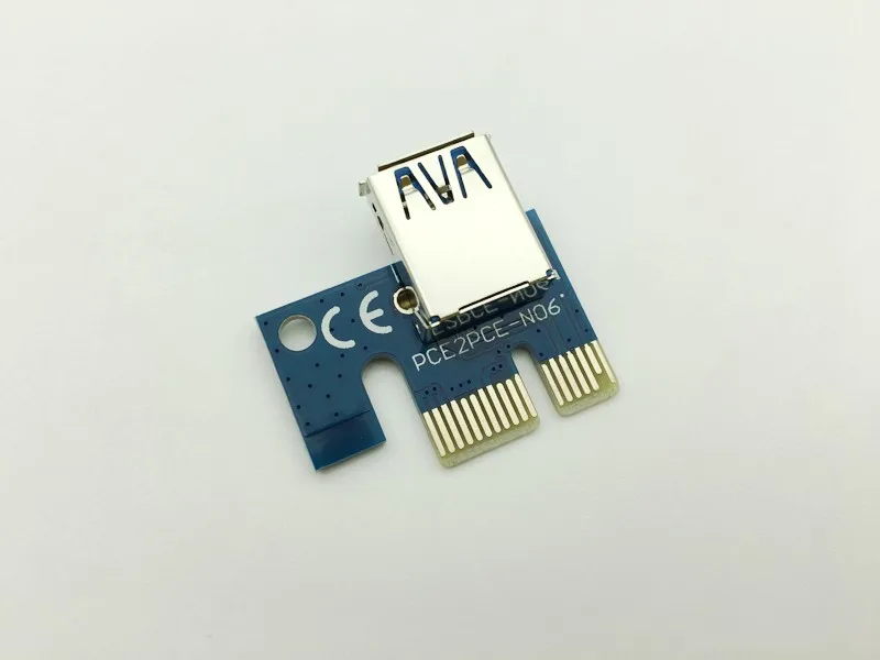 Riser 008C PCI-Express 1X до 16X PCI-E расширитель Card 60 см USB 3 0 кабель SATA 15Pin 6Pin мощность для BTC