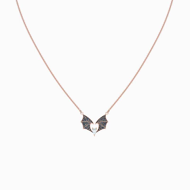 

Fashion SWA New PROSPERITY Rose Gold Ladies Necklace Autumn And Winter Bat Exquisite Pattern Girl Romantic Jewelry Gift