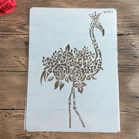 a4 29 21cm diy craft flamingo mold for painting stencils stamped photo album embossed paper card on wood fabricwall stencil
