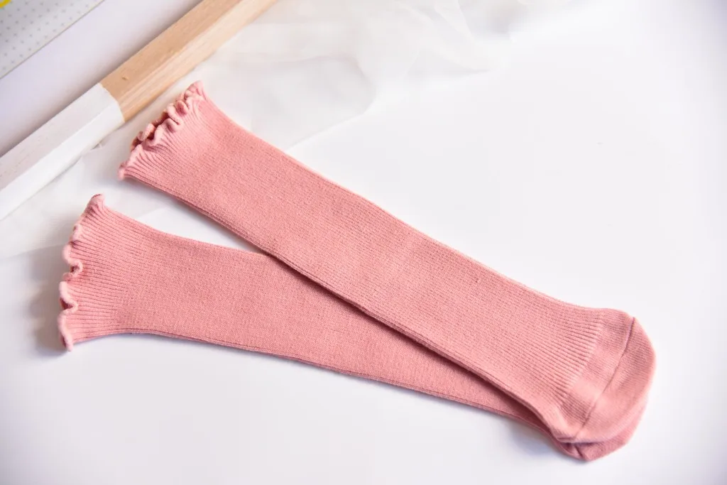 Dark Pink От 1 до 12 лет, детские кружевные носки детские высокие носки для маленьких девочек, 10 цветов, Calcetines, носки для взрослых на весну-лето, аксессуары для девочек - Цвет: Dark Pink