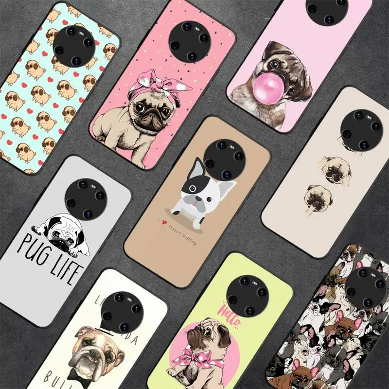 

Cute Pug French Bulldog Phone Case For Huawei Y5 Y62019 Y52018 Y92019 Luxury funda case for 9prime2019
