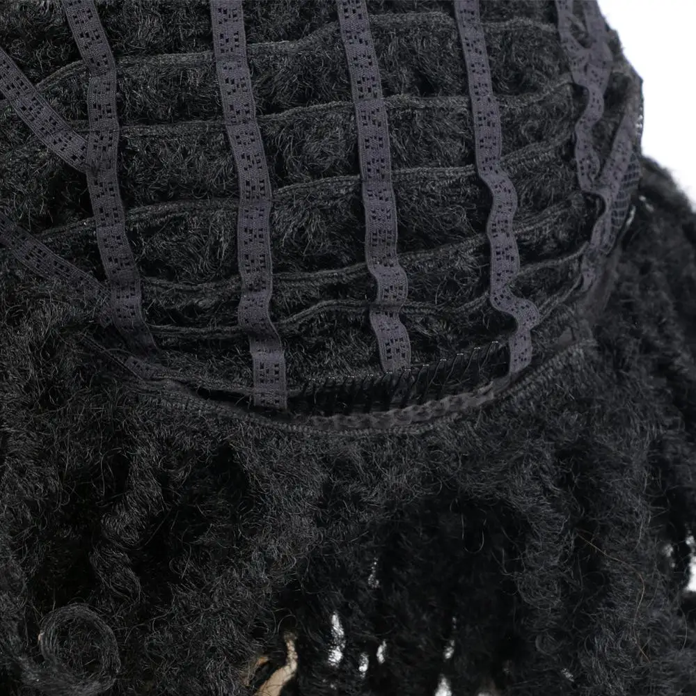 Synthetic Short Dreadlock Wigs Crochet Twist Hair For Black Women High Resistant Fiber Braids Wig Curly End 6 Inch | Шиньоны и парики