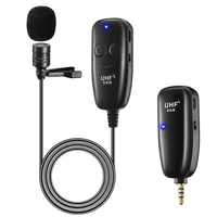 uhf wireless lavalier microphone with lavalier lapel mic transmitter receiver for computer speaker phone dslr camera