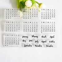 new year calendar transparent clear stampseal for diy scrapbooking photo album decorative silicone stamps sheets