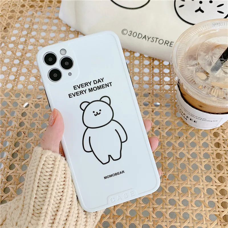 Мягкий чехол с мультипликационным медведем собакой для ip X XR XS Max Обложка