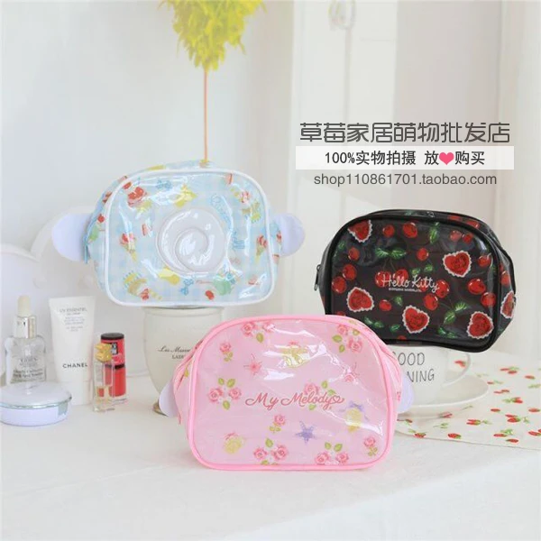 Sanrio, Hello Kitty My Melody косметиoroll косметичка из ПВХ женские водонепроницаемые портативные дорожные моющиеся сумки Органайзер для макияжа