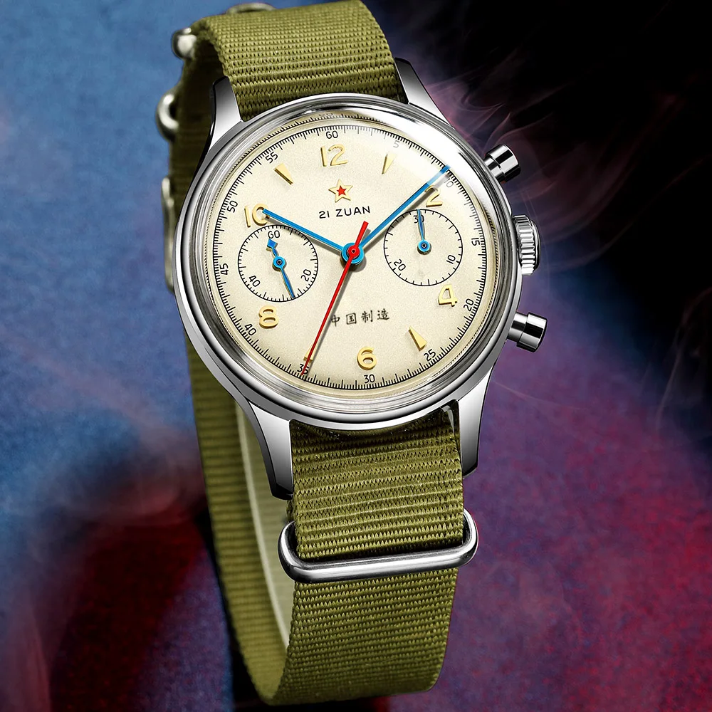 SEAKOSS Мужские механические 1963 Watch 38 мм НАТО нейлон ремешок Чайка движение пилота