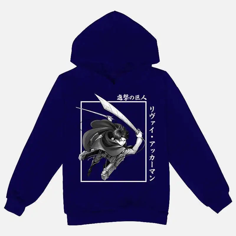 

Attack on Titan Anime Levi Ackerman Kids Print Cartoons Cozy Sweatshirt Teen Boys Girls Hoodies Long Sleeve Casual Hoodie Tops