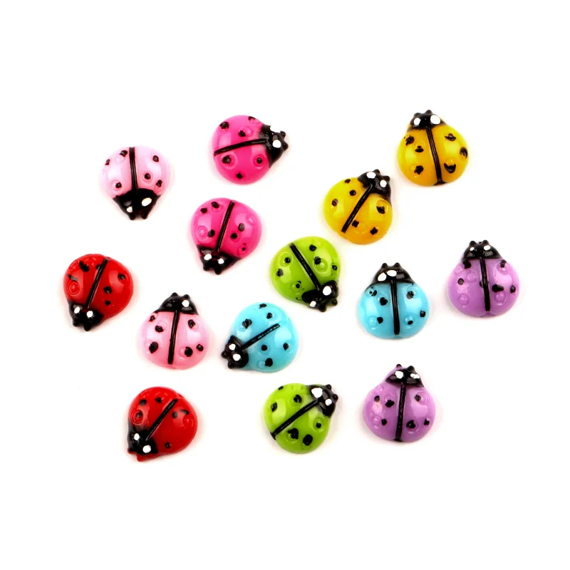 50 шт. смешанные Божья коровка кабошон с плоской задней стороной ювелирные