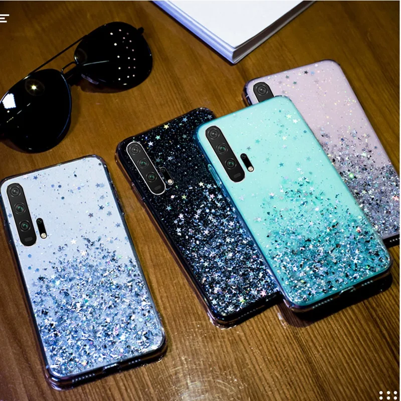Телефонный чехол TPU Luxury Glitter для Huawei Y5 Y6 Y7 Y9 2019 P40 Pro P20 P30 Lite Nova 5T P Smart Z Star прозрачный силиконовый чехол.
