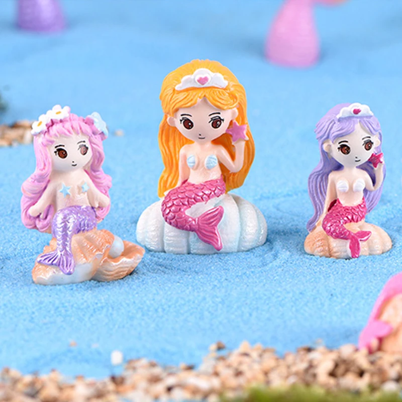 

Fish Tank Decor Mermaid Aquarium Figurines Miniature Landscape Doll DIY Miniature Figurine Cartoon Cute Doll Ocean Girl