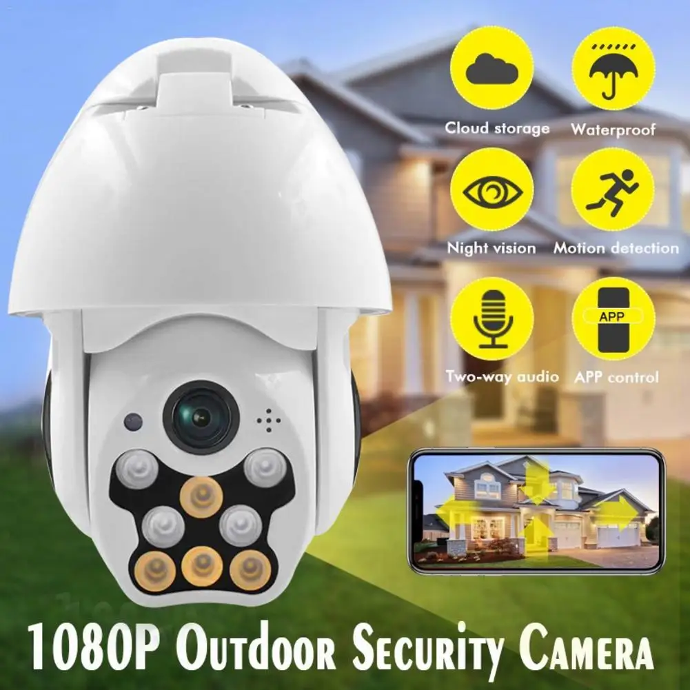 HD 1080P 8LED PTZ управление IP камера Мини wifi Открытый Купол домашней безопасности IP камера беспроводная CCTV Onvif Водонепроницаемый ночного видения F