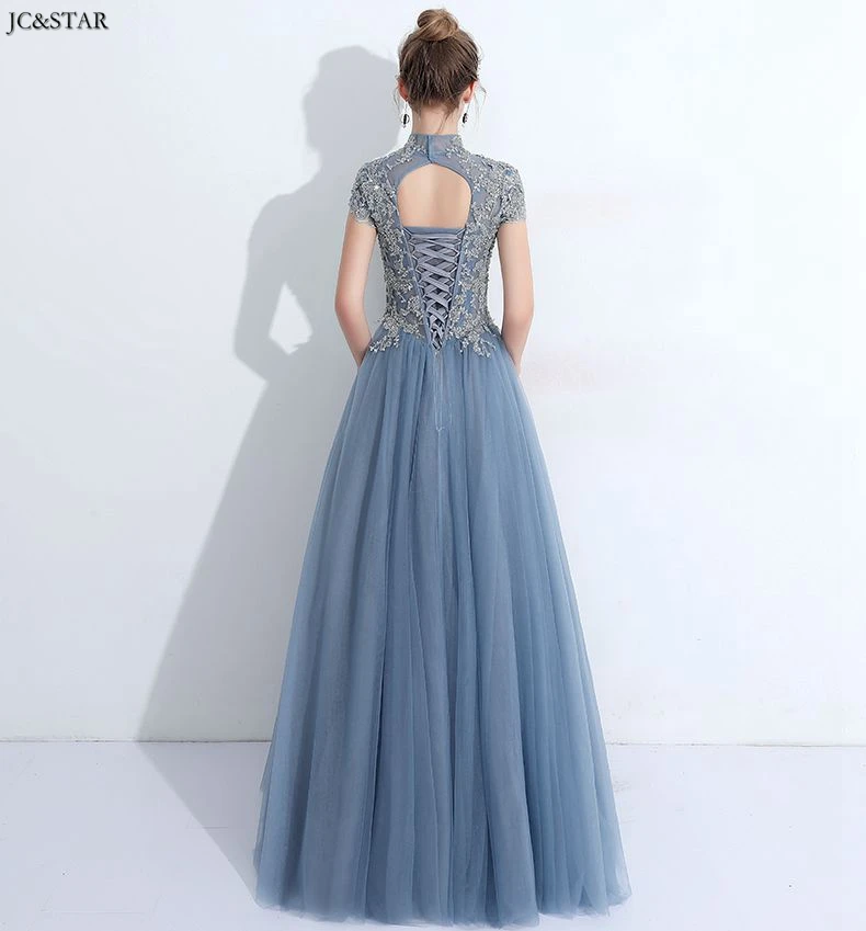 Vestidos de festa longo para senhoras casamento Новое кружевное платье трапециевидной формы с