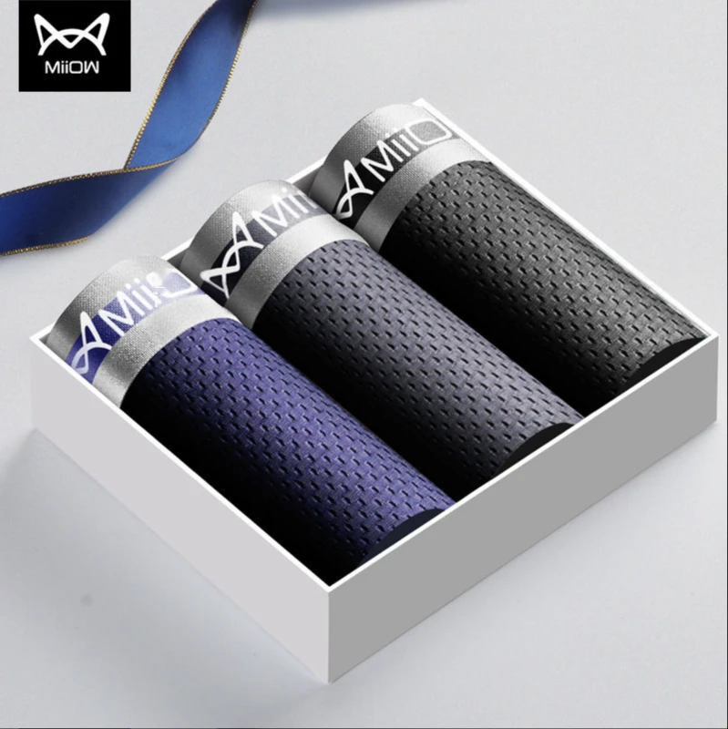 

Brand MiiOW Quick-drying Men's Underwear Men's Ice Silk Mesh Boxer Thin Section Summer Breathable Tide Modal Four-corner Pants