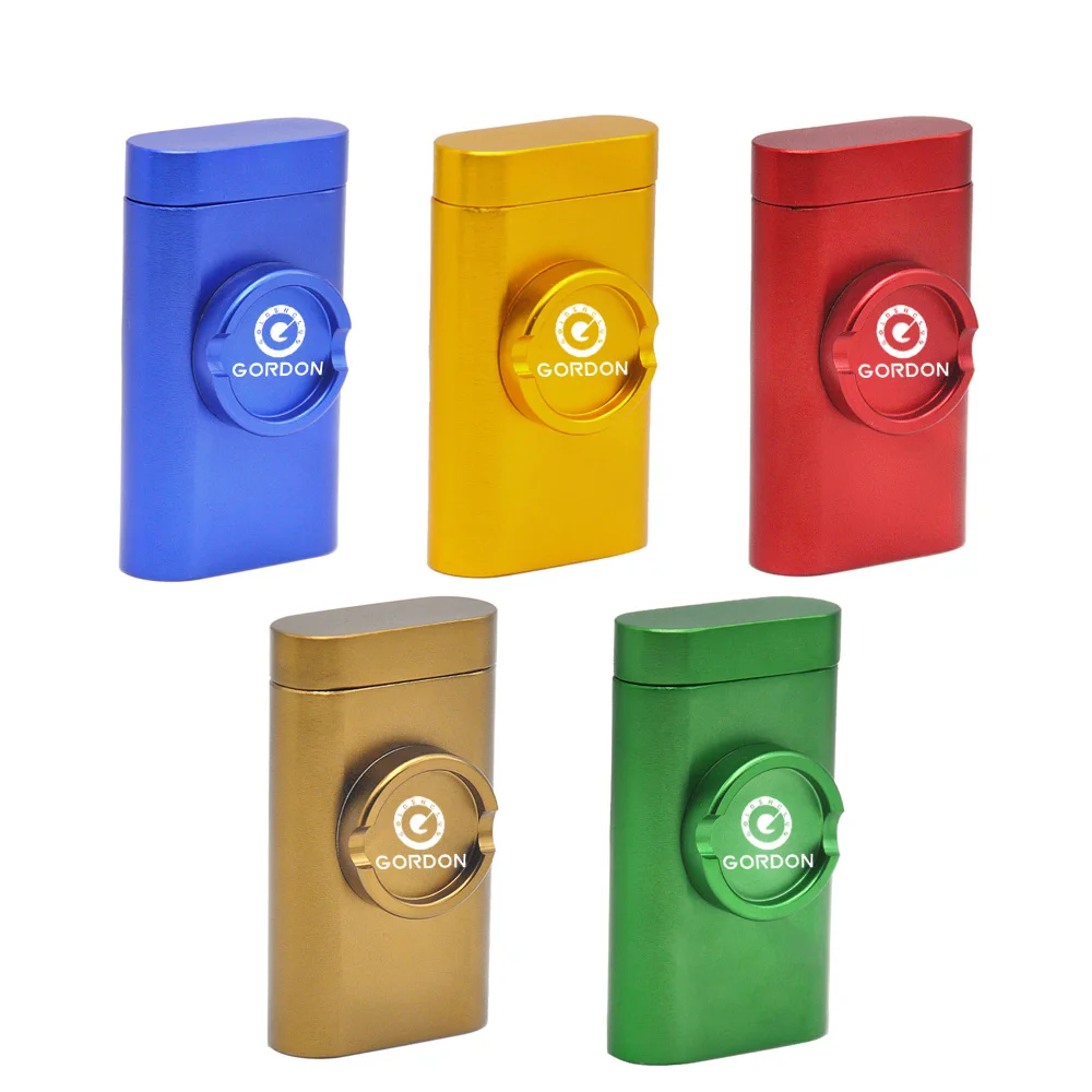 

GORDON One Hitter Aluminum Herb Grinder Pinch Dugout Pipe Case With Storage Case Smoking Pipe All In One