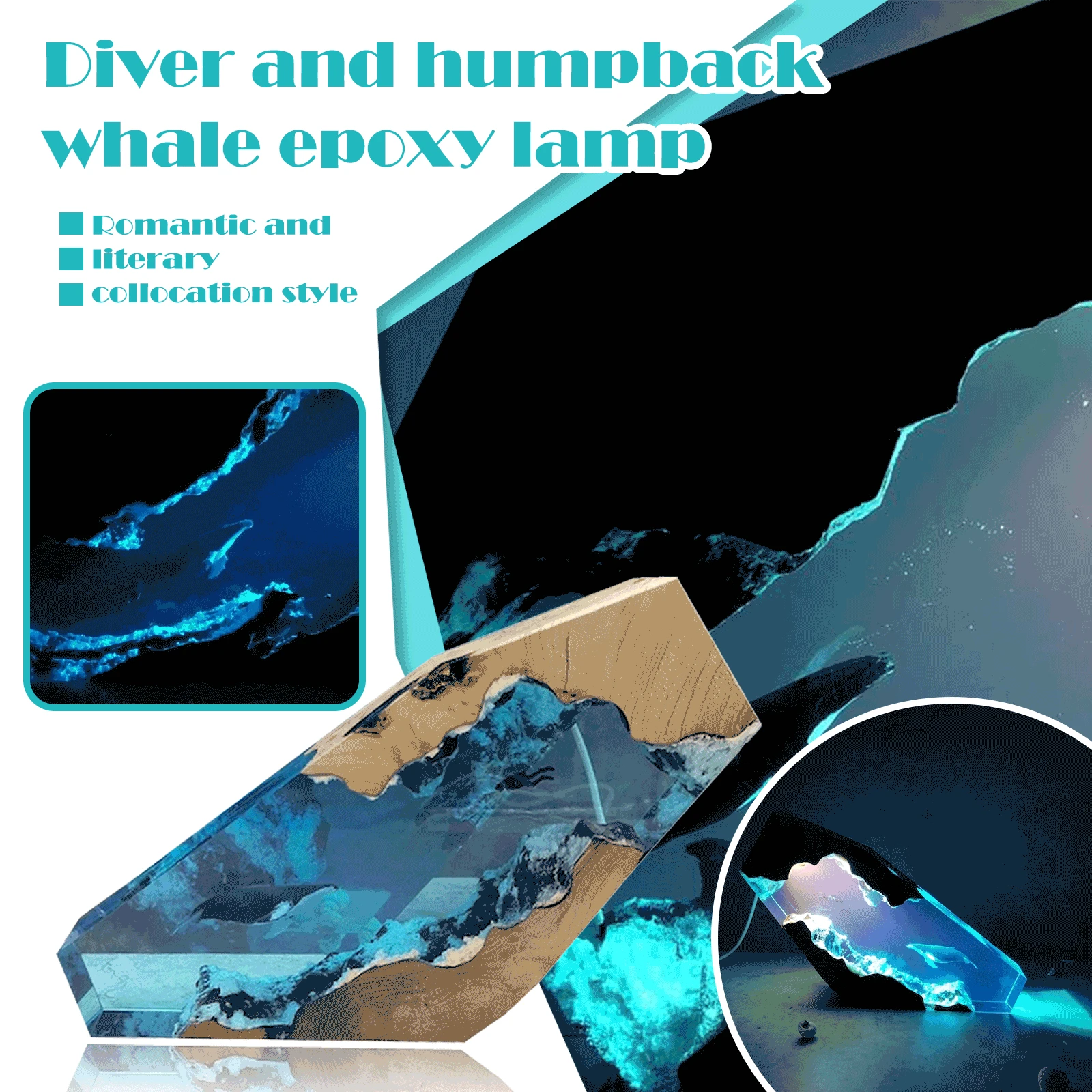 Большая лампа из эпоксидной смолы декоративный Настольный светильник для