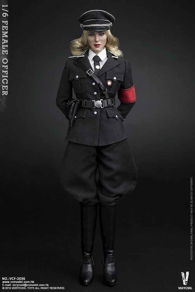 

1/6 Scale Collectible Figures 12" Action Figure Doll Black Uniform Female Officer Plastic Model Toys