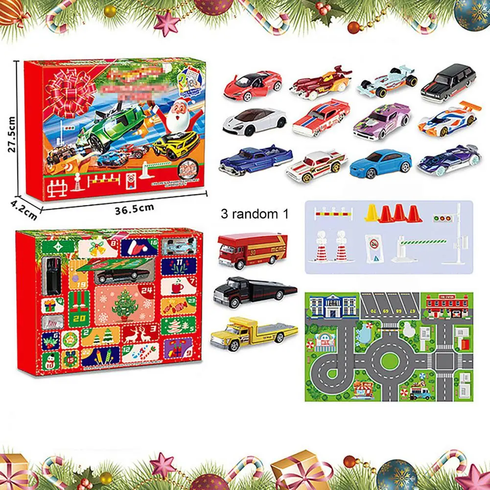 Calendario de Adviento de coches para ni&ntilde;os, juguete de descompresi&oacute;n, calendario de cuenta atr&aacute;s de Navidad, 2022-5