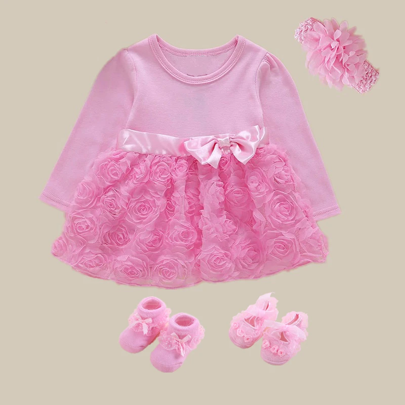 Платье для новорожденных летняя сетчатая хлопковая одежда маленьких девочек 3