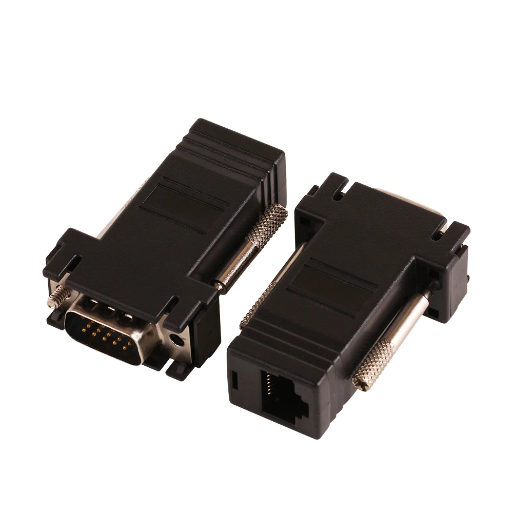 ZJT40 15PIN VGA к RJ45 разъем новый удлинитель штекер локальной сети Cat5 Cat5e Ethernet Женский