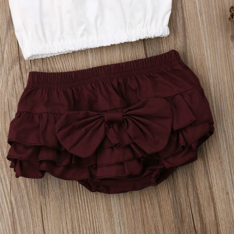 Милый милый детский нагрудник одежда для девочек из 3 предметов Детская футболка