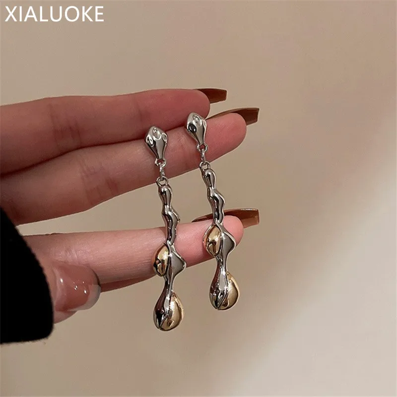 

Женские серьги-подвески XIALUOKE, серьги в стиле панк с металлическими нерегулярными кисточками, геометрические серьги, ювелирные изделия для ...