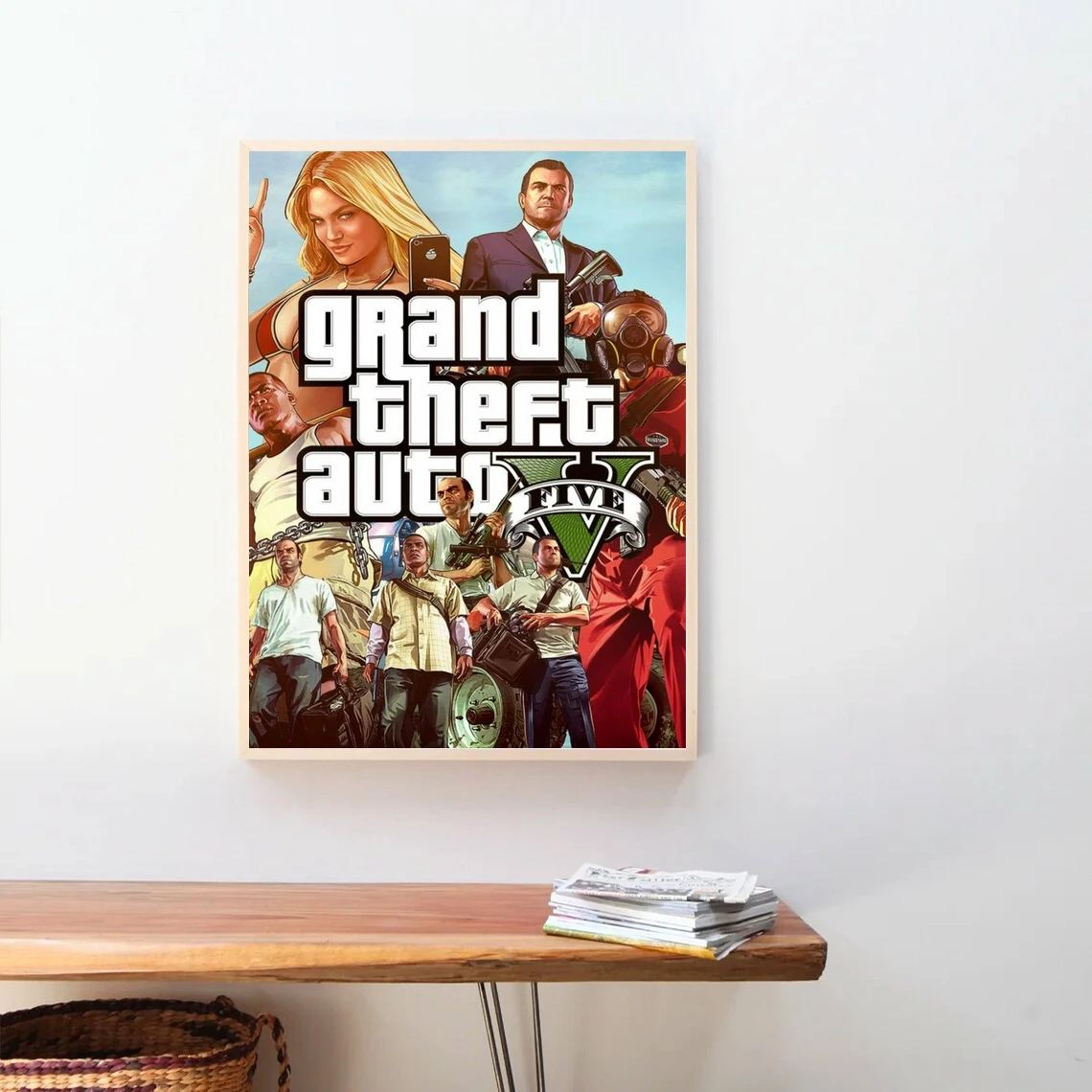 Постер Grand Theft Auto 5 для видеоигр ПК PS4 эксклюзивный холст ролевых игр