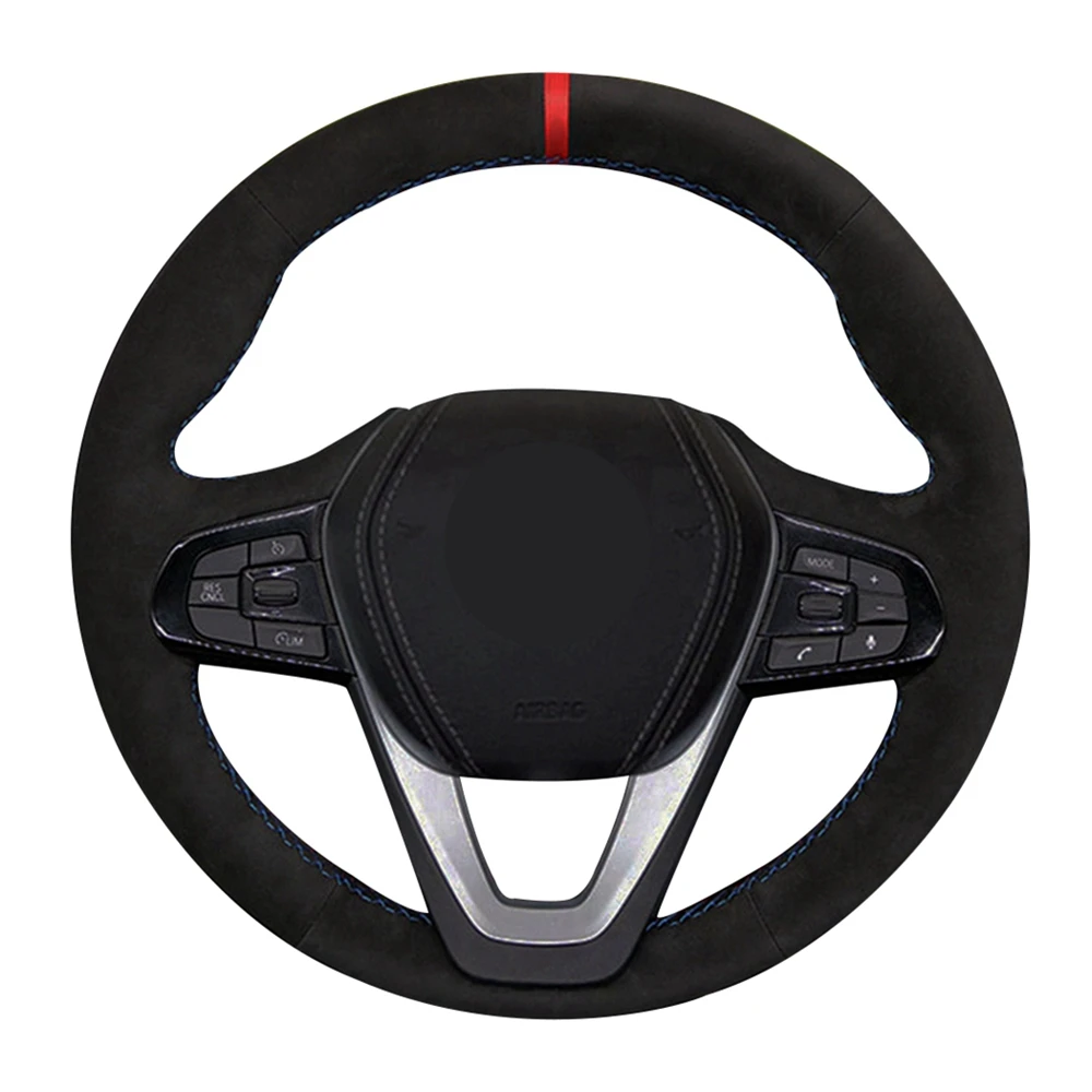 

Car Steering Wheel Cover DIY Black Hand-stitched Suede Leather For BMW G20 G21 G30 G31 G32 X3 G01 X4 G02 X5 G05 X7 G07 Z4 G29