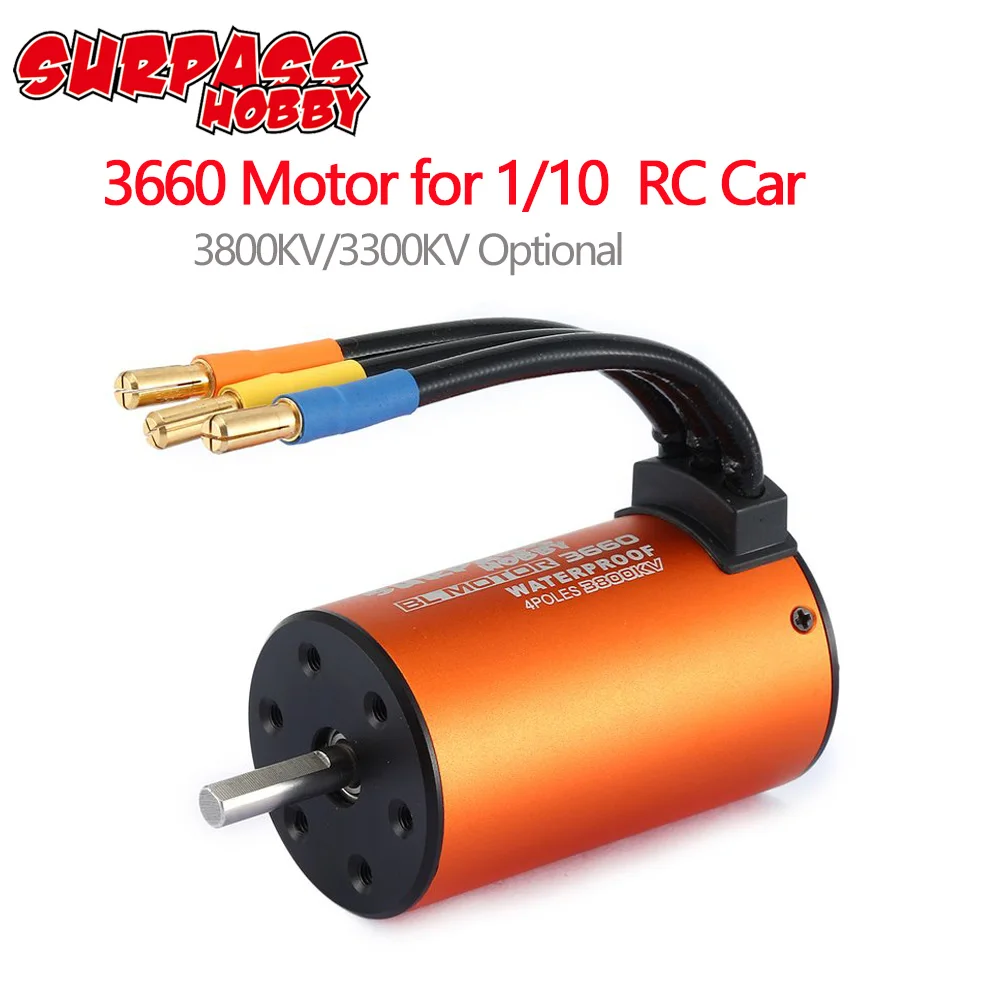 

Surpasshobby 3660 3800KV 3300KV водонепроницаемый бесщеточный двигатель для 1:10 RC автомобиля грузовика