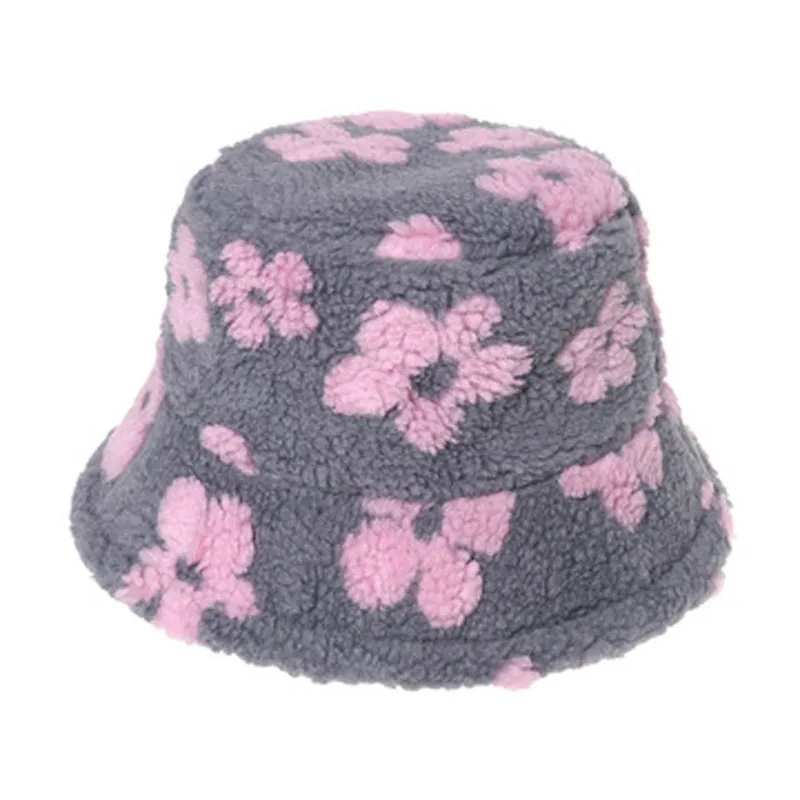 

2021 Winter Flower Pot Cap, Printed Insulation Cap, Flower Lamb Flower Fisherman Cap Female Student