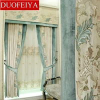 royal european curtain luxury living room flannel embroidery curtain cloth bay window bedroom shade nordic curtain gauze