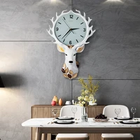 deer head wall clock a living room modern concise personality mute clock atmosphere northern europe light luxurious originality
