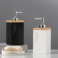 resin liquid soap dispenser bathroom shampoo shower gel bottle 304 sus press type head for ktv beauty salon bath hardware