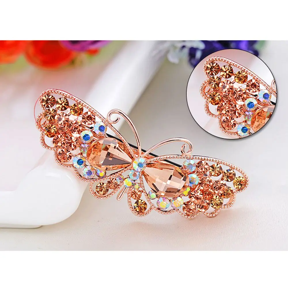 1 шт. мини хрустальные стразы Бабочка заколка для волос блестящая шпилька из