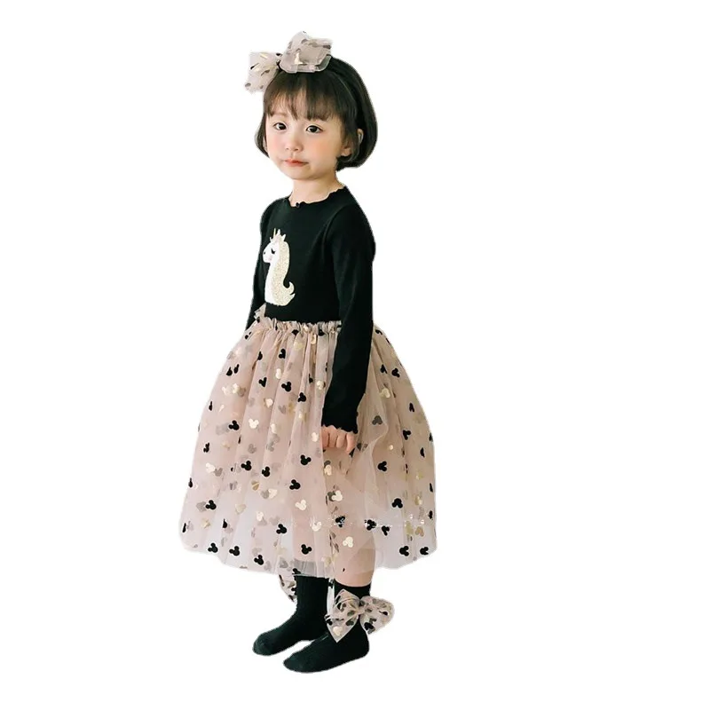 

Kids Autumn Winter Dresses for Girls Star Sequins Princess Dress Girl Long Sleeve Party Vestidos Girls Dress Children Clothing