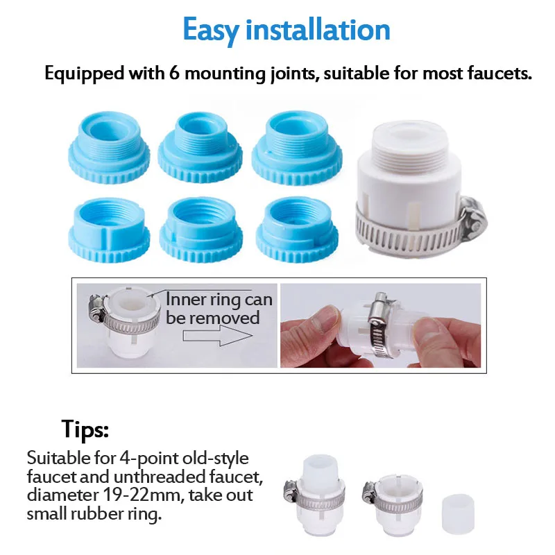 

Kitchen Water Faucets Filter Washable Ceramic Faucets Mount Tap with Replacement Filter Water Purifier Rust Bacteria Removal