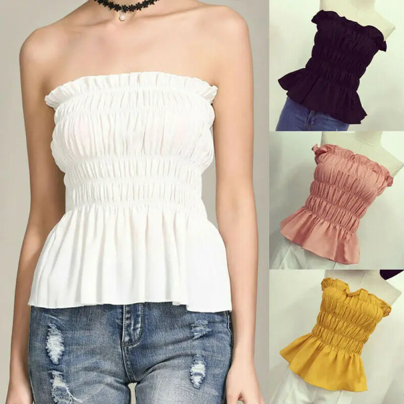 Женская футболка без рукавов однотонная Повседневная с открытыми плечами и