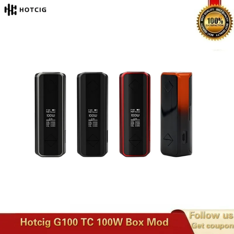 Оригинальный боксмод Hotcig G100 TC 100W с дисплеем 0 9 дюйма работающим от одной батареи